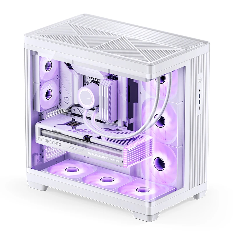 Kućište za računalo JONSBO TK-4 Midi-Tower ATX, kaljeno staklo, bijela boja-3