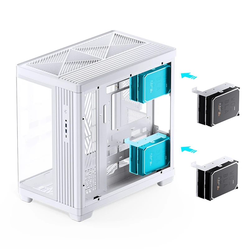 Kućište za računalo JONSBO TK-4 Midi-Tower ATX, kaljeno staklo, bijela boja-9