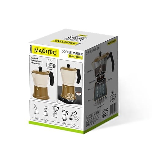 Kafetijera MAESTRO MR-1657-3 (za 3 šalice, bež boja)-1