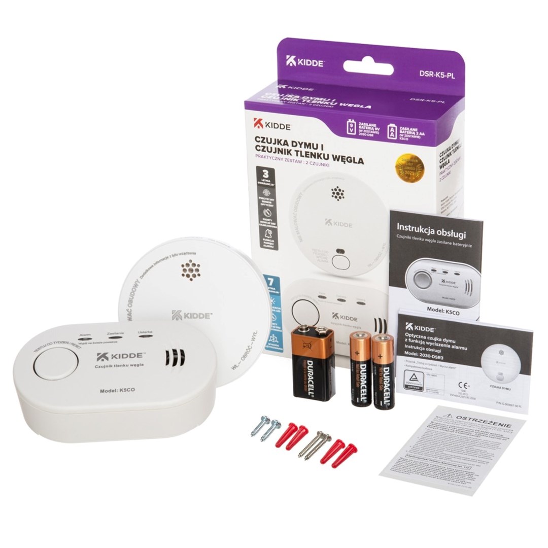 Set detektora KIDDE ugljični monoksid K5CO i dim 2030-DSR3-5