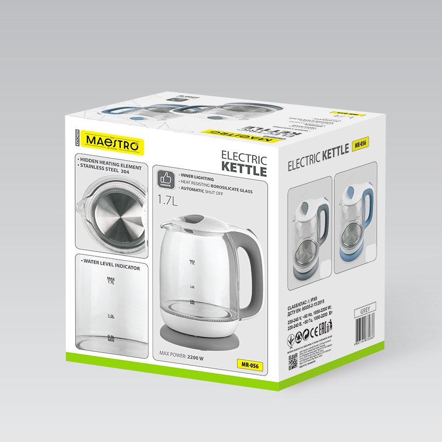 Kuhalo za vodu MAESTRO MR-056 (1.7 L, stakleno)-3