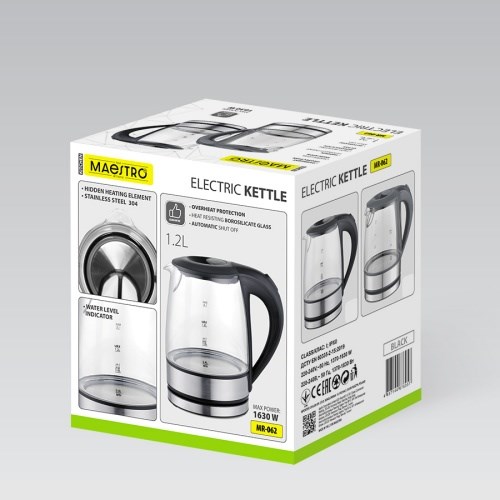 Kuhalo za vodu MAESTRO MR-062, 1.2 L, stakleno-4