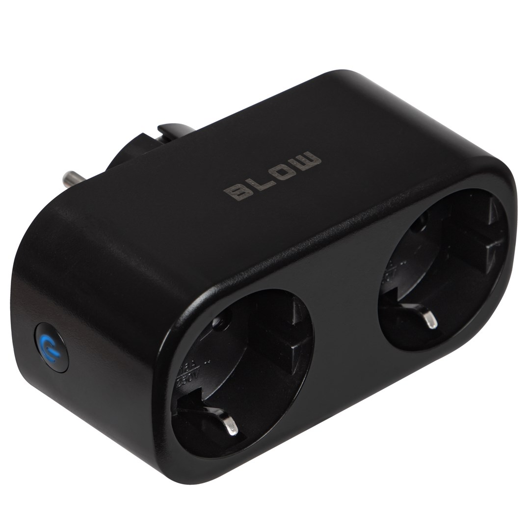 TUYA WiFi-controlled double smart socket, black-1
