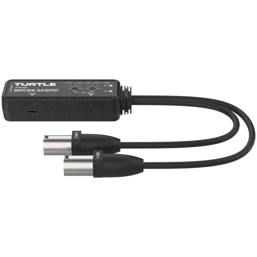 Turtle AV Dante na 2-kanalni analogni XLR izlazni adapter-0