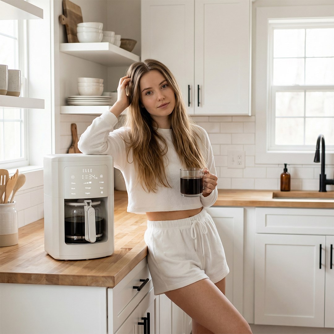 Elle Home Aparat za filter kavu, 1.8L, bijeli-4