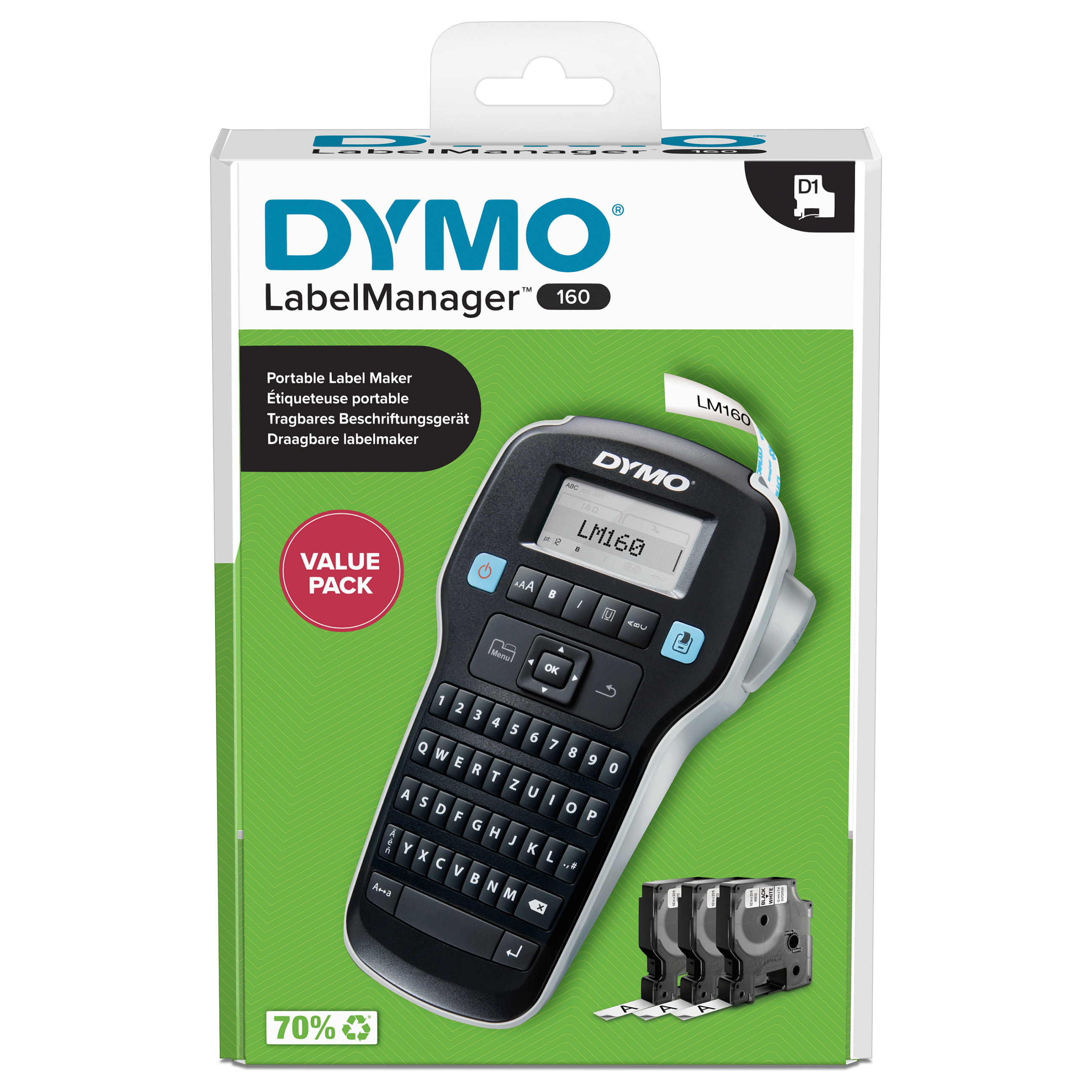 Ručni pisač naljepnica DYMO LabelManager 160 Starter Set (QWERTZ tipkovnica)-5