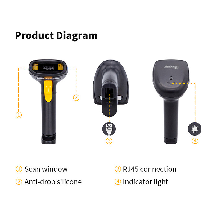 1D Barkod skener EQUIP 128841 USB sa stalkom, crna boja-8