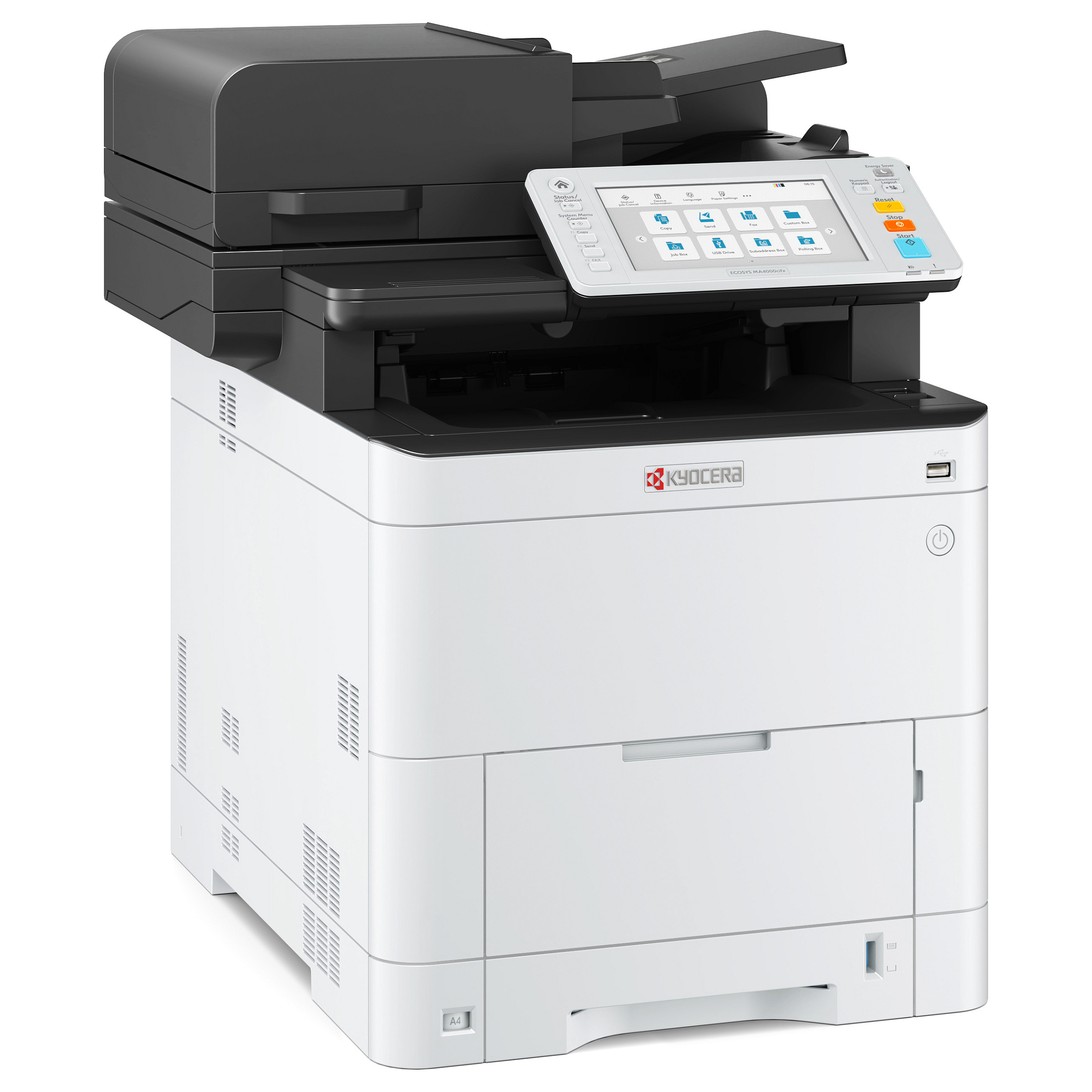 Multifunkcijski printer KYOCERA ECOSYS MA4000cifx (laserski, u boji, ispis/kopiranje/skeniranje/fax, A4, 40 ppm, ADF, duplex, USB, Ethernet, sivo-crna boja)-1