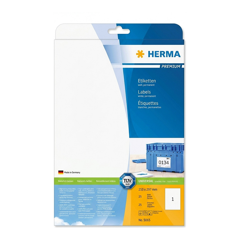 Etikete HERMA Premium 5065 A4 (210x297mm), 25 listova-0