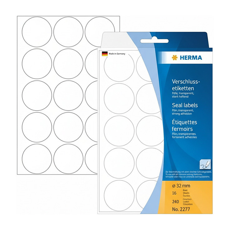 Naljepnice za zatvaranje HERMA 2277 prozirne (32 mm, 240 kom)-0