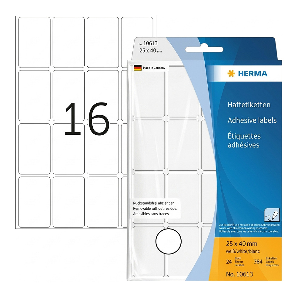 Samoljepljive etikete HERMA 25x40 mm uklonjive (384 komada)-0