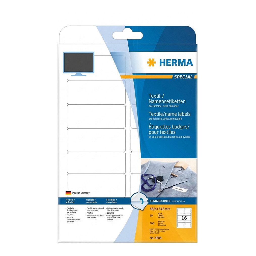 Etikete za tekstil HERMA 4588 (88.9 x 33.8 mm, 160 komada)-0