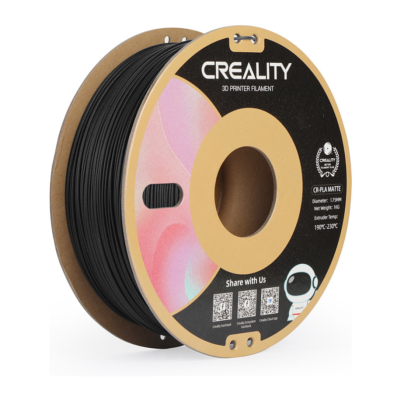 Filament CREALITY CR-PLA Matte 1.75mm, 1kg, mat crna boja