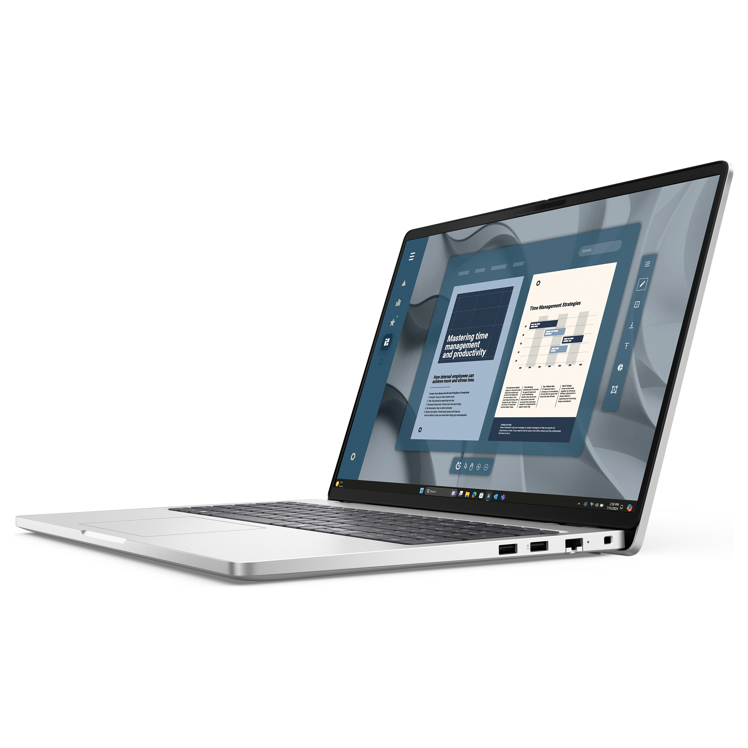 Laptop DELL Pro 16 PC16255 (16", IPS, WUXGA, AMD Ryzen AI 7 350, 16 GB, 512 GB SSD, AMD Radeon 860M, Windows 11 Pro, DE tipkovnica, platinum)-2
