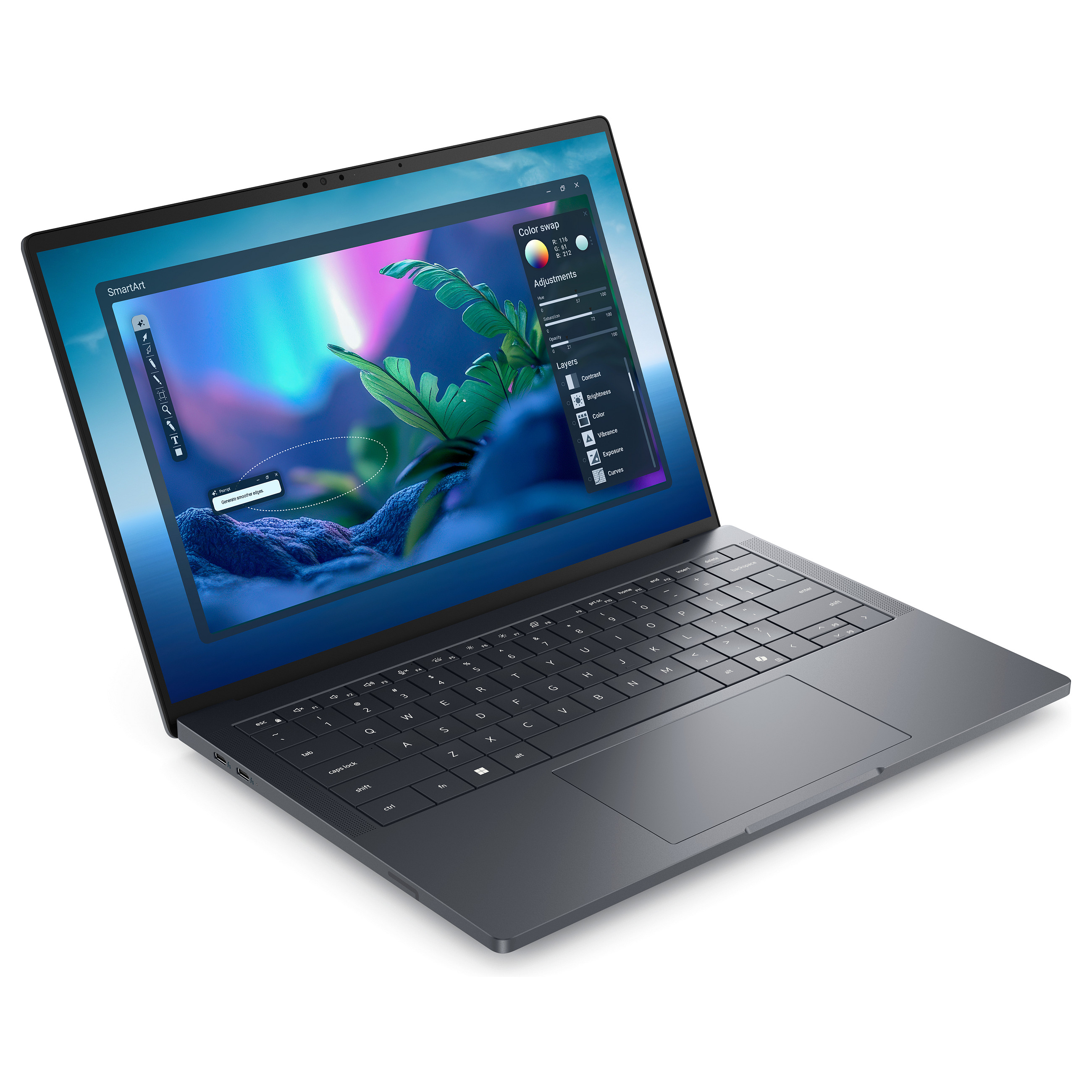 Laptop DELL Pro Max 14 Premium (14", IPS, WUXGA, Intel Core Ultra 7 265H, 32 GB, 1 TB SSD, NVIDIA RTX PRO 2000 Blackwell, Windows 11 Pro, DE tipkovnica, platinum-1
