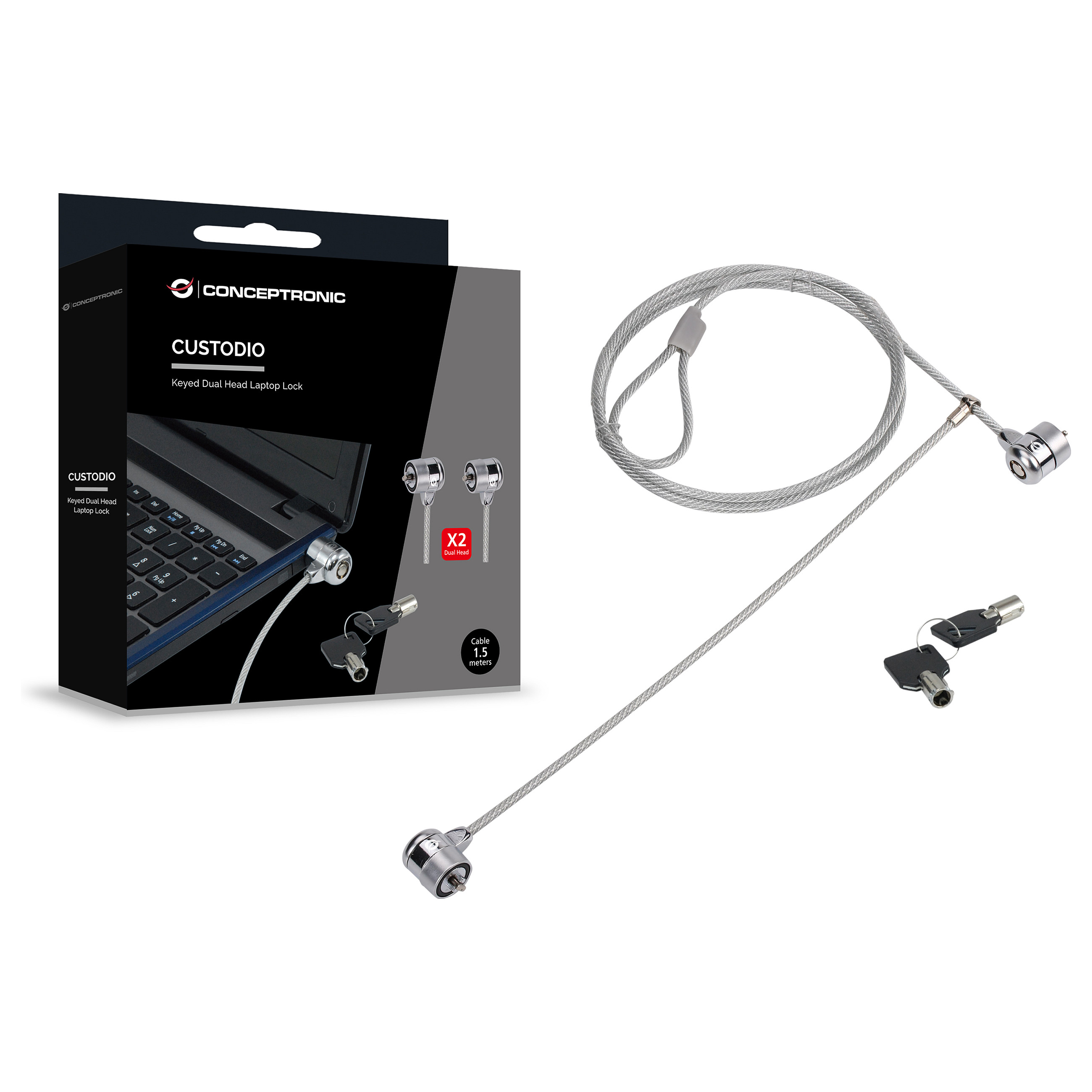 CONCEPTRONIC CNBSLOCK15T dvostruka sigurnosna brava za prijenosna računala-3