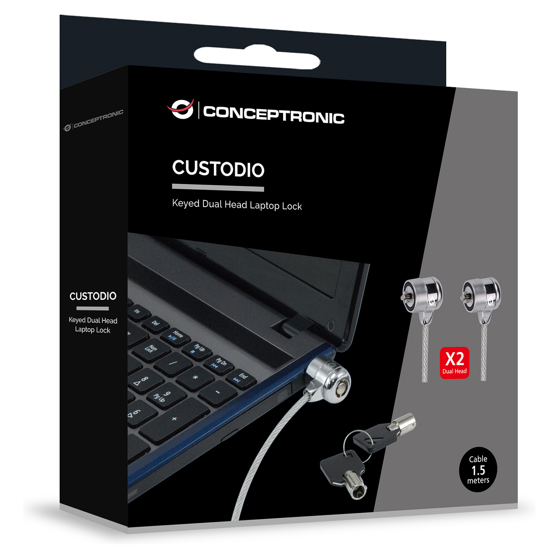 CONCEPTRONIC CNBSLOCK15T dvostruka sigurnosna brava za prijenosna računala-4