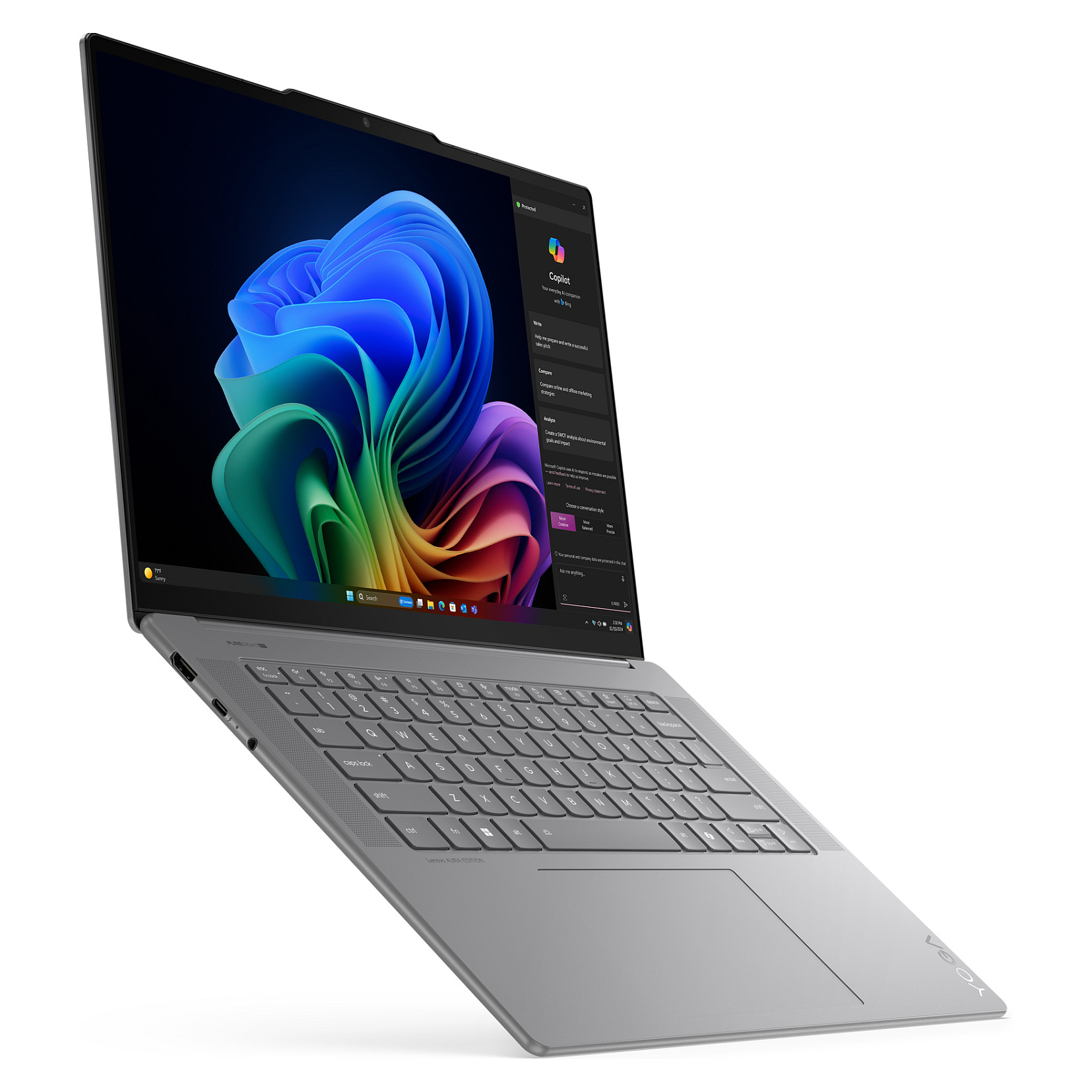 Laptop LENOVO Yoga Slim 7 14IMH9 (14", OLED, 3K, Intel Core Ultra 7 155H, 16GB, 1TB SSD, Intel Arc Graphics, Windows 11 Home, HR tipkovnica, Luna Grey)-13