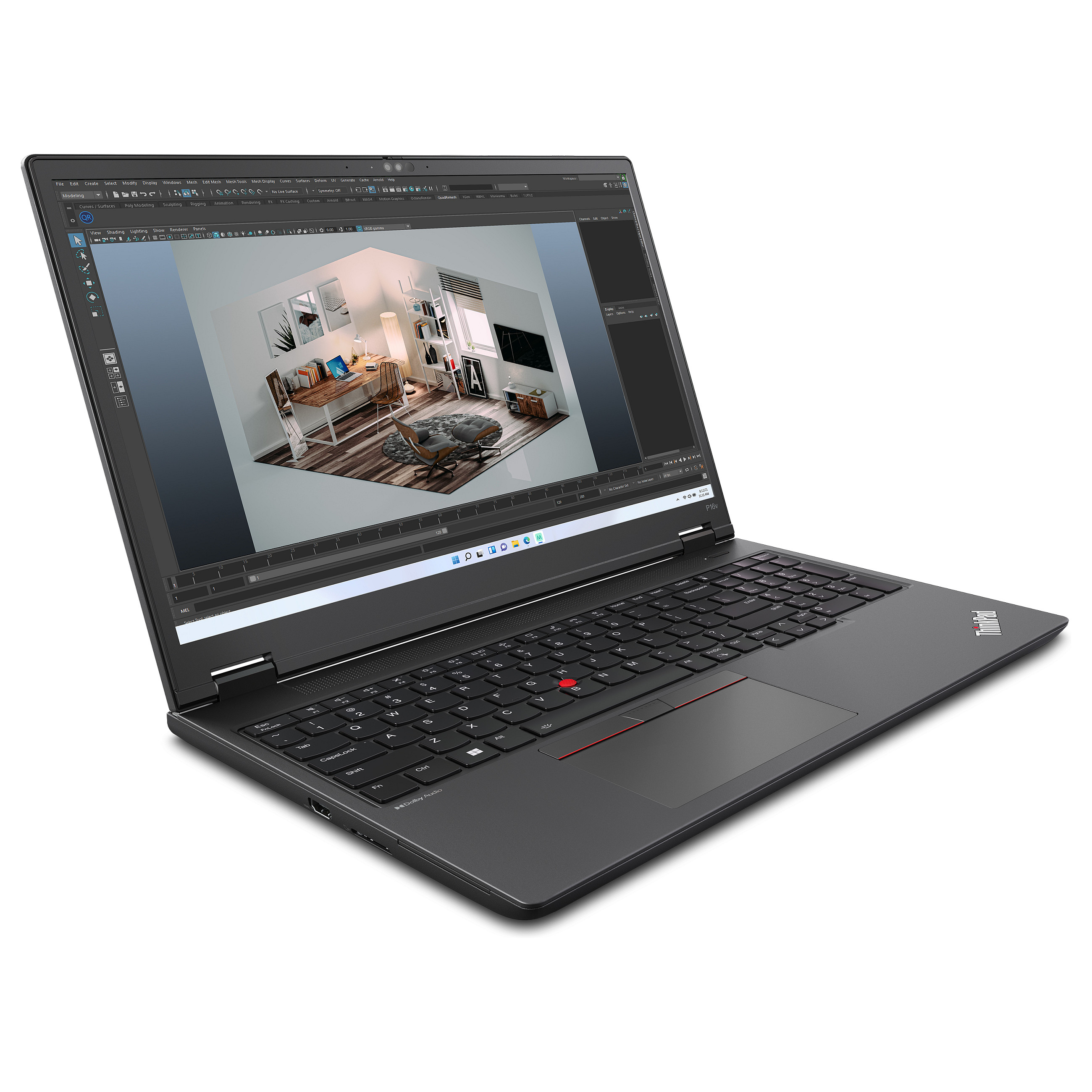 Laptop LENOVO ThinkPad P16v G3 (16" IPS, WUXGA, Intel Core Ultra 7 165H, 32GB, 512GB SSD, NVIDIA RTX 500 Ada, Windows 11 Pro, DE tipkovnica, Crna)-2