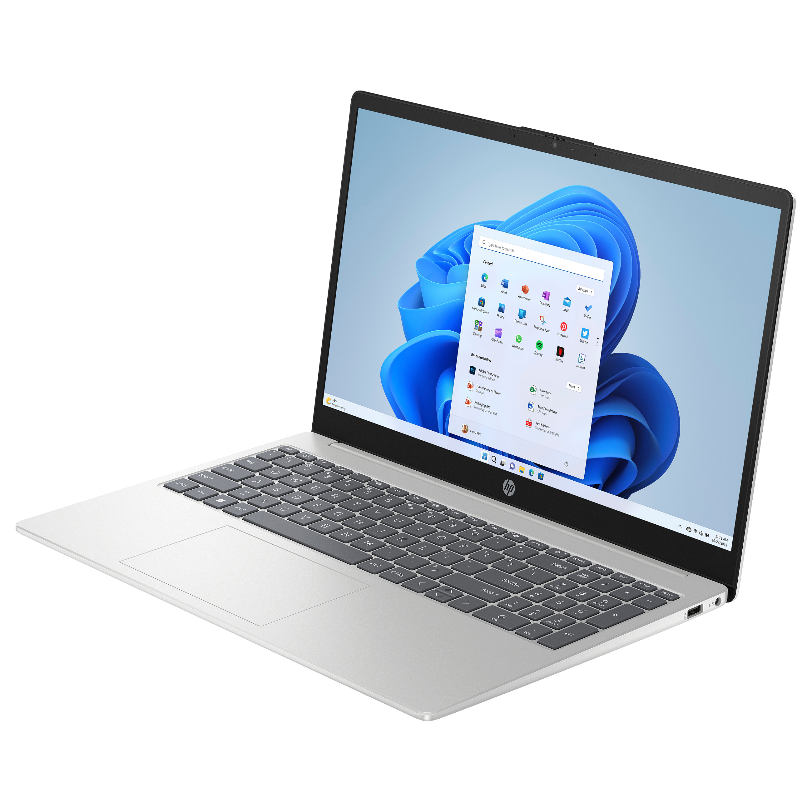 Laptop HP 15-fd0511ng (15.6", Full HD, Intel Processor N100, 4GB, 128GB SSD, Intel UHD Graphics, Windows 11 Home S, DE tipkovnica, Srebrna)-10