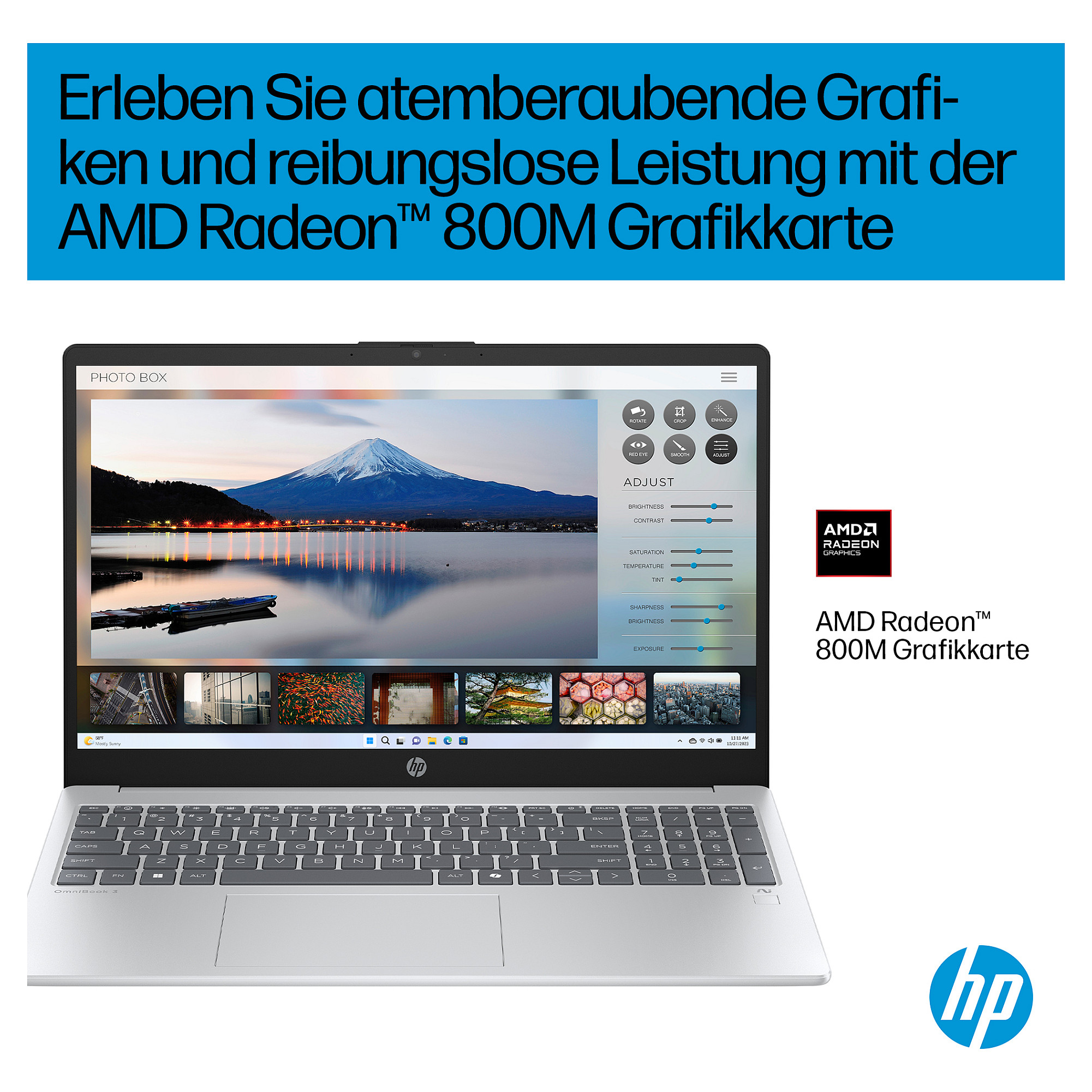 Laptop HP OmniBook 3 15-fn0653ng (15.6", FHD, AMD Ryzen AI 5 330, 16GB, 1TB SSD, AMD Radeon Graphics, Windows 11 Home, Non-HR tipkovnica, Srebrna)-15