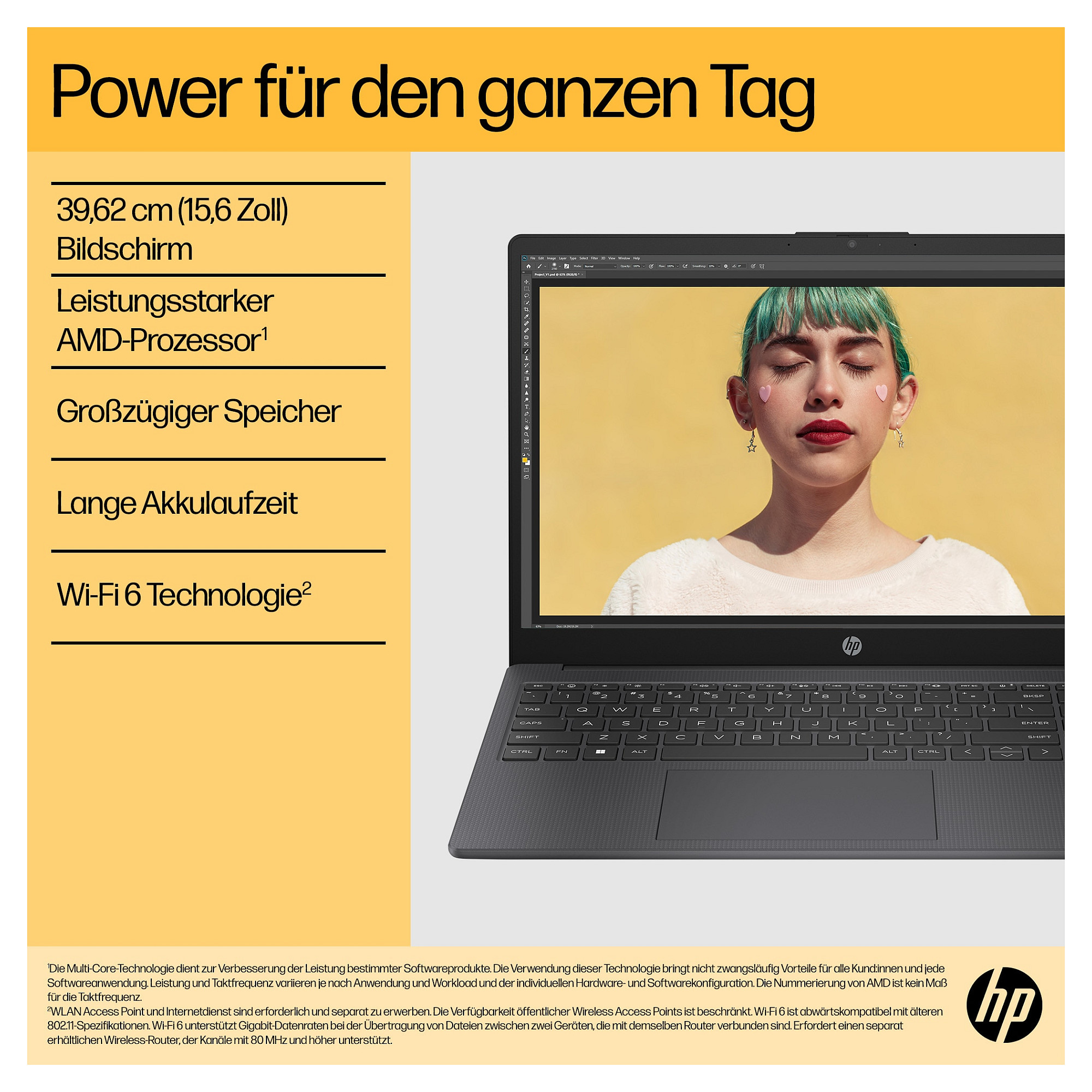 Laptop HP 15-fc0676ng (15.6", FHD, AMD Ryzen 7 7730U, 16GB, 1TB SSD, AMD Radeon Graphics, Windows 11 Home, DE tipkovnica, Srebrna)-2