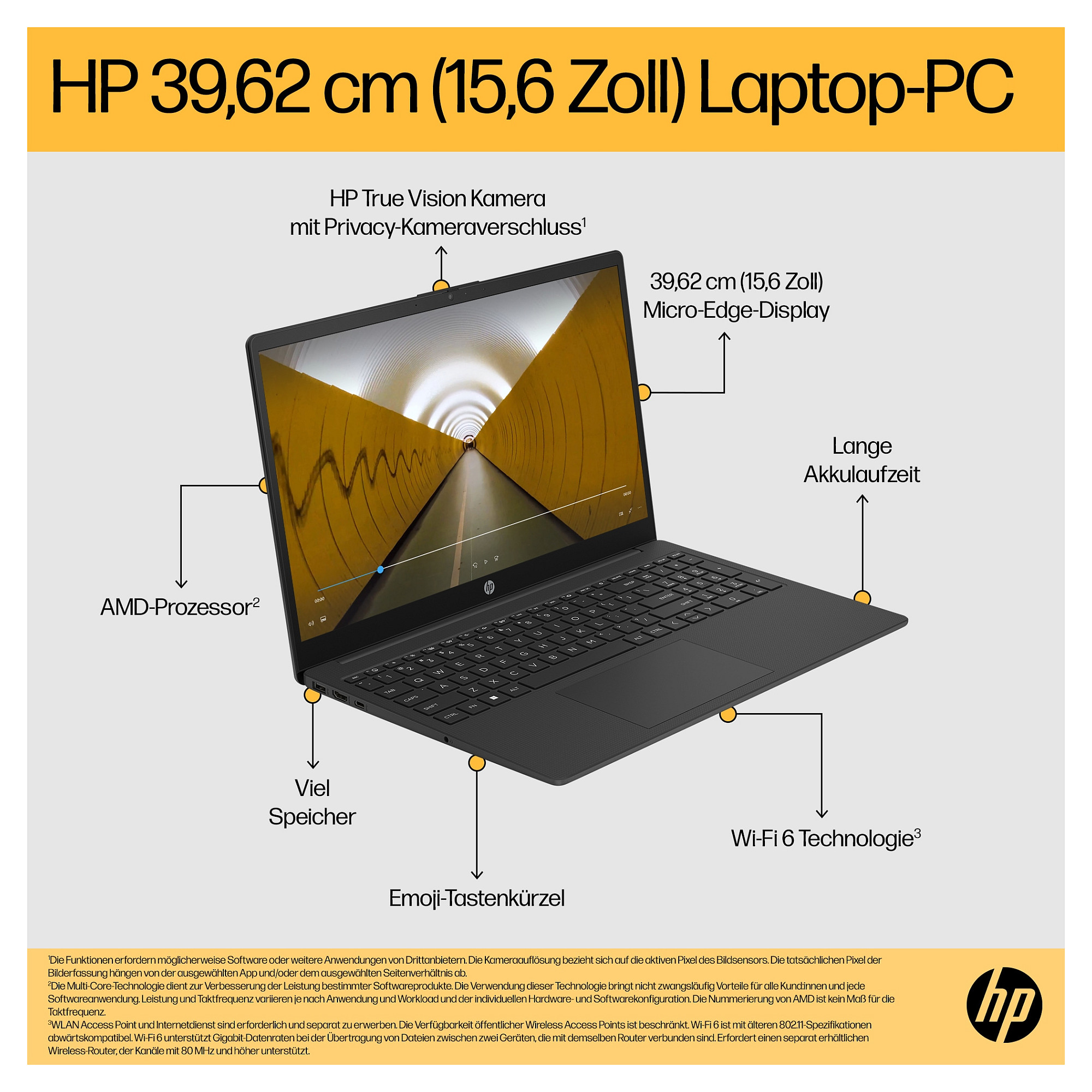 Laptop HP 15-fc0676ng (15.6", FHD, AMD Ryzen 7 7730U, 16GB, 1TB SSD, AMD Radeon Graphics, Windows 11 Home, DE tipkovnica, Srebrna)-10