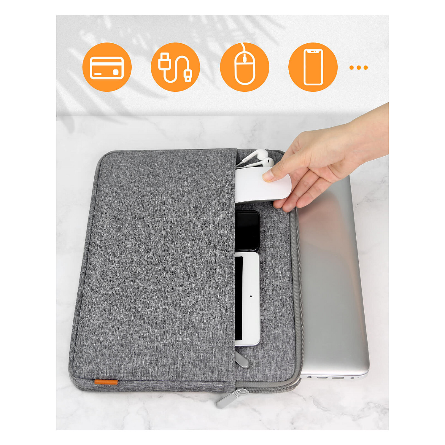 Torba za laptop INATECK 14" s torbicom za opremu LB01005-14, siva boja-1