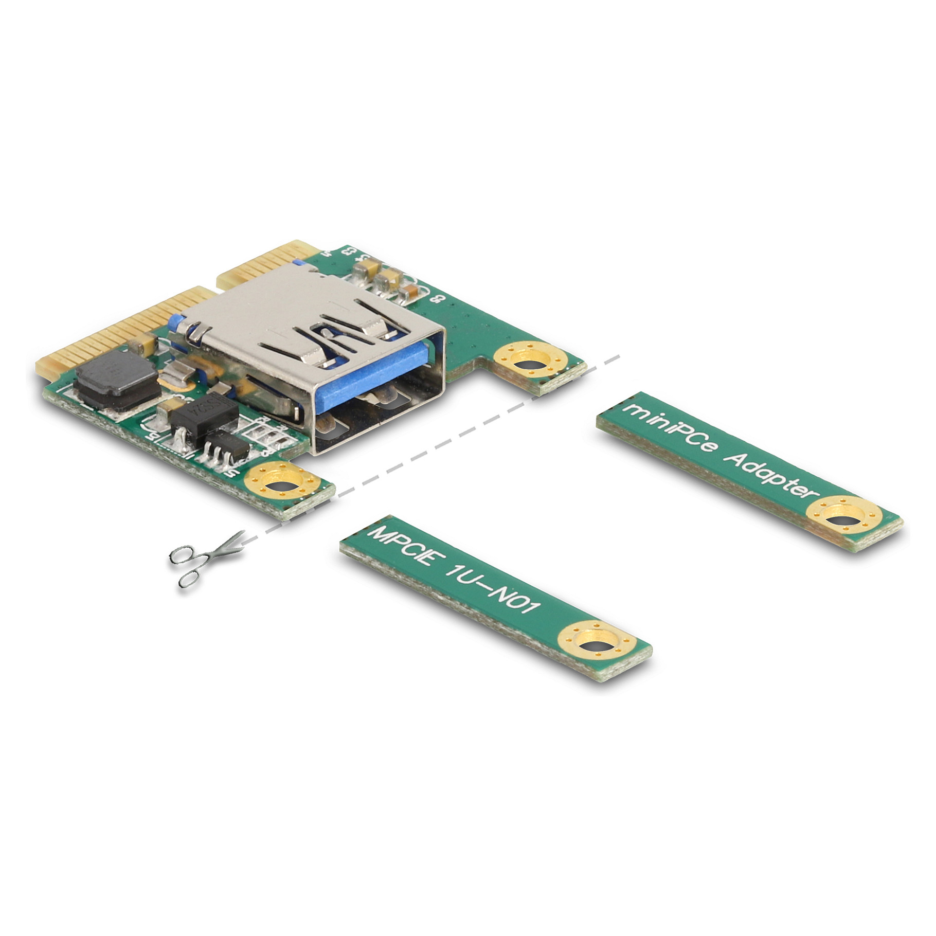 DELOCK Mini PCIe I/O kartica 1x USB 2.0 Type-A (Full/Half Size)-2