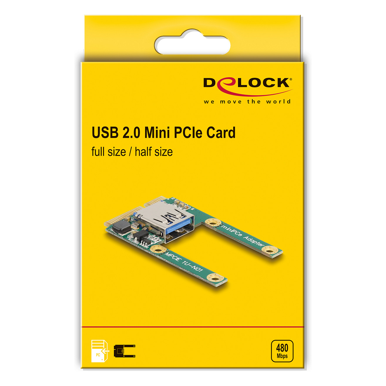 DELOCK Mini PCIe I/O kartica 1x USB 2.0 Type-A (Full/Half Size)-4