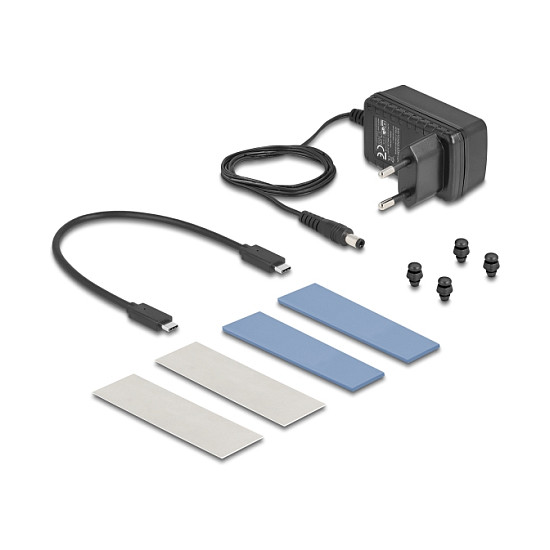 Vanjsko kućište DELOCK za 2x M.2 NVMe SSD s funkcijom kloniranja, USB-C 20 Gbps-3