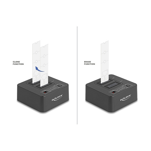 DELOCK Docking Stanica za 2x M.2 NVMe SSD s funkcijom kloniranja (USB 20 Gbps)-3