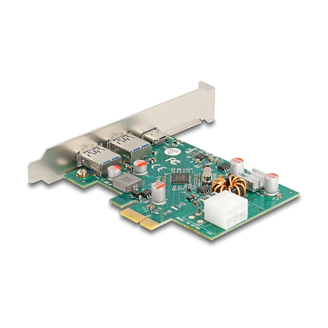 DELOCK PCI Express kartica 1x USB-C PD 30W + 2x USB-A 5Gbps-0