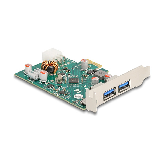 DELOCK PCI Express kartica 1x USB-C PD 30W + 2x USB-A 5Gbps-1
