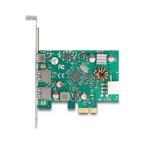DELOCK PCI Express kartica 1x USB-C PD 30W + 2x USB-A 5Gbps-2
