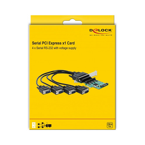 PCI Express kartica DELOCK 4 x Serijski RS-232-4