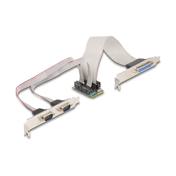 DELOCK Mini PCIe I/O kartica 95277 (1x Paralelni, 2x Serijski RS-232)-0