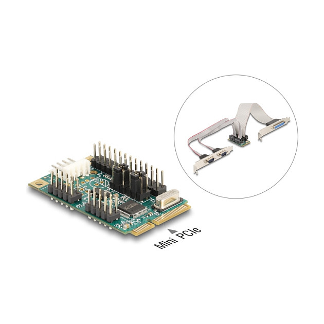 DELOCK Mini PCIe I/O kartica 95277 (1x Paralelni, 2x Serijski RS-232)-3