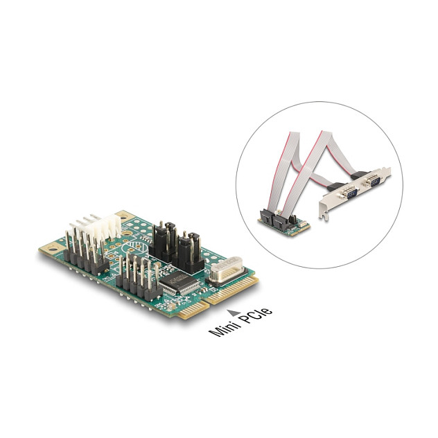 DELOCK Mini PCIe kartica 95276 2x Serijski RS-232 Port (Full Size)-3