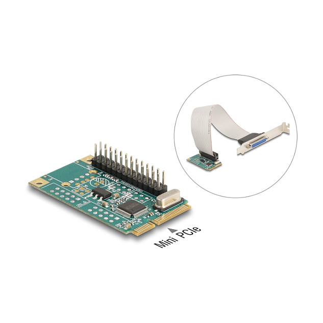 Adapter DELOCK Mini PCIe na 1x Paralelni port (DB25)-3