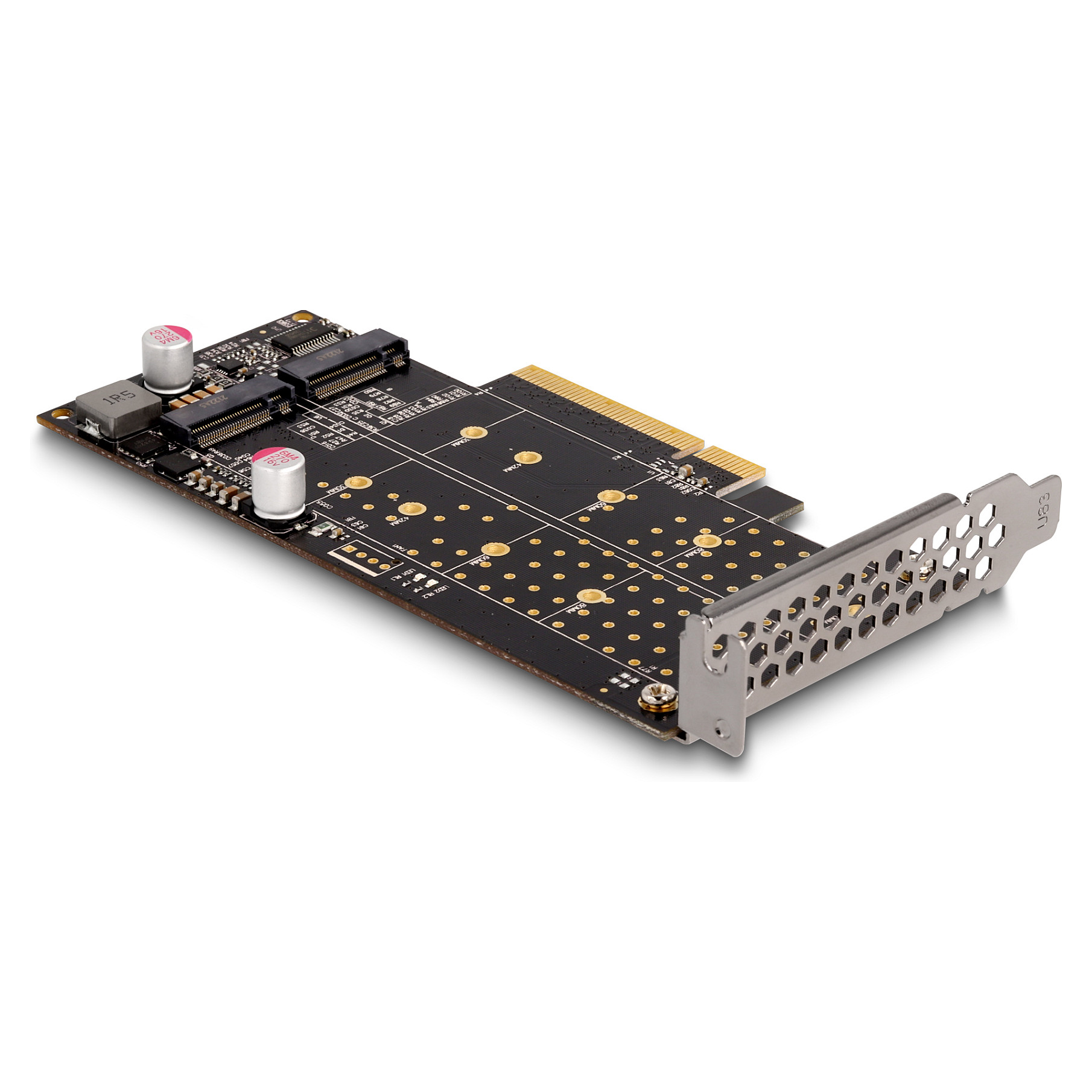 DELOCK PCIe x8 kartica za 2x M.2 NVMe SSD (Bifurcation, Low Profile)-0