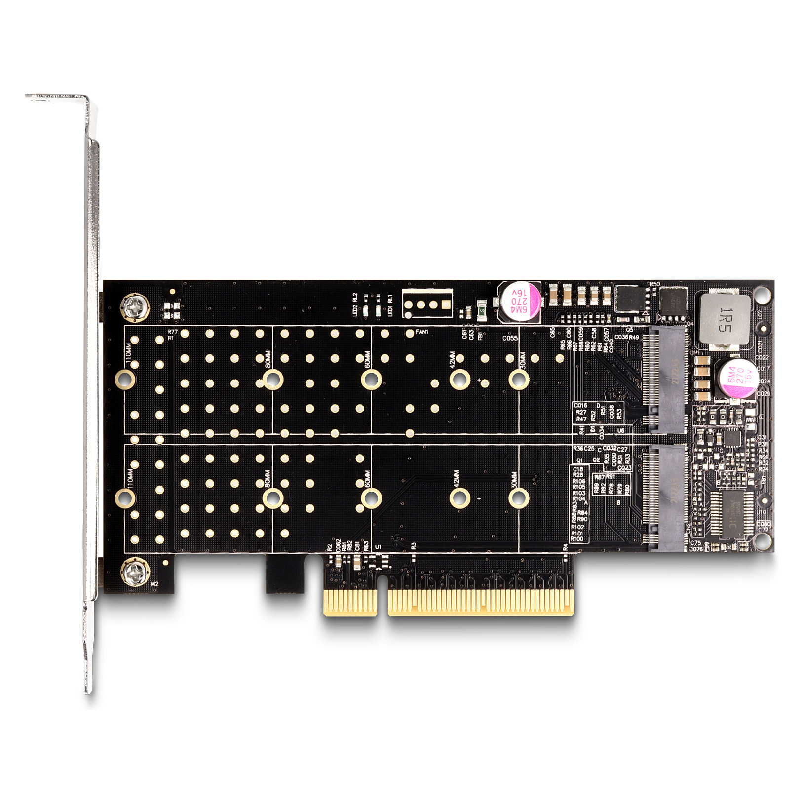 DELOCK PCIe x8 kartica za 2x M.2 NVMe SSD (Bifurcation, Low Profile)-2