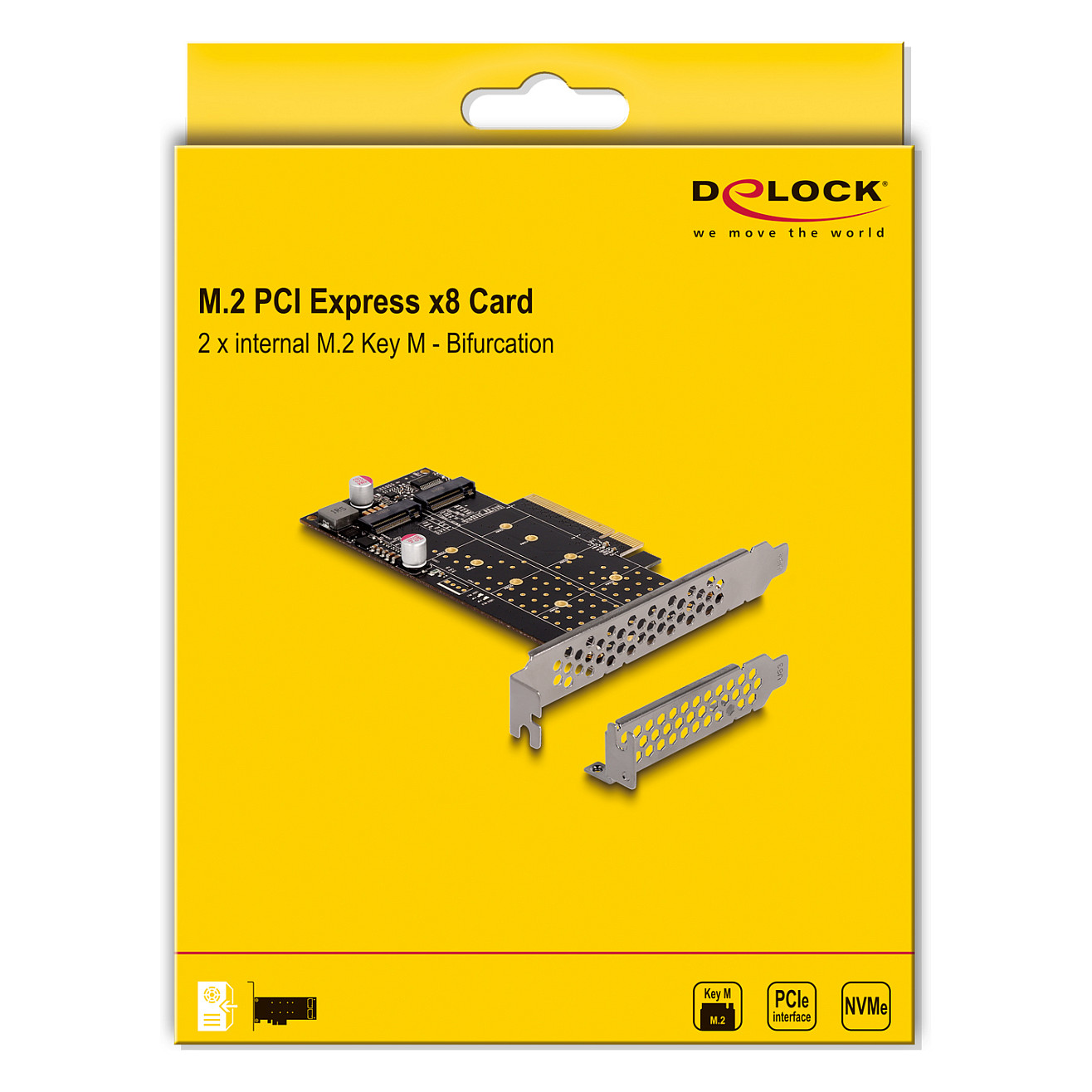DELOCK PCIe x8 kartica za 2x M.2 NVMe SSD (Bifurcation, Low Profile)-4