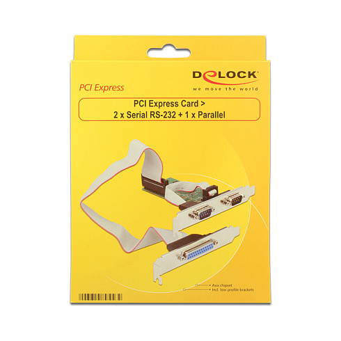 DELOCK PCIe x1 kartica 2x Serijski RS-232 + 1x Paralelni port, 89556-1