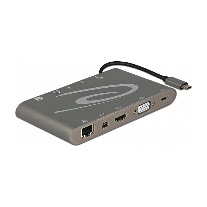 Priključna stanica DELOCK USB-C na DP/HDMI/VGA/LAN (4K 30Hz) 87297-0