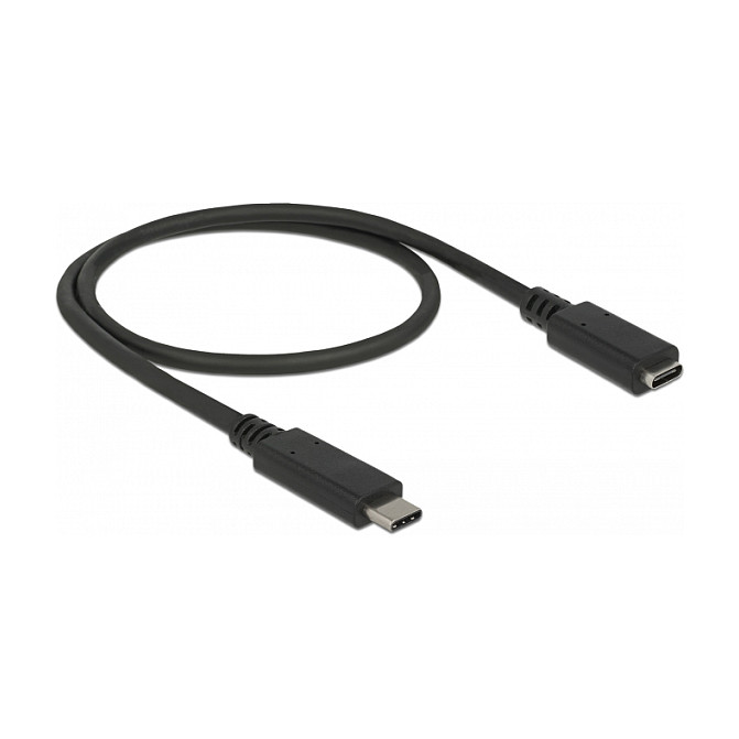 Produžni kabel DELOCK USB-C na USB-C 0.5m crni (85532)-0