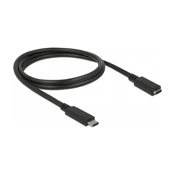 Produžni kabel DELOCK USB-C 3.2 Gen 2 1m crna boja