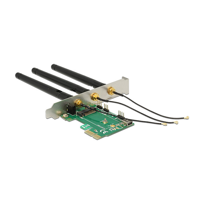 Adapter DELOCK PCI Express x1 na M.2 Key A utor s 3 vanjske antene-1