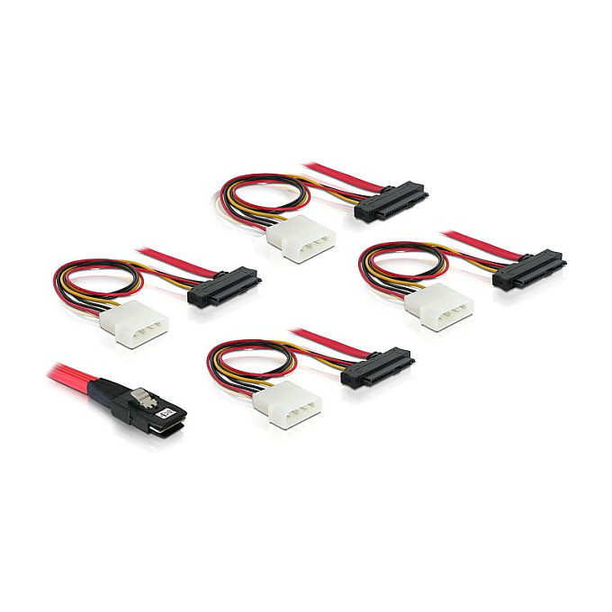 Kabel DELOCK Mini SAS SFF-8087 na 4x SAS SFF-8482 s napajanjem, 1 m