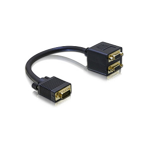 VGA razdjelnik kabel DELOCK 1x muški na 2x ženski, 20 cm